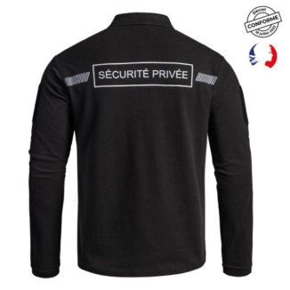 Polo SÉCU-ONE manches longues Sécurité Privée noir
